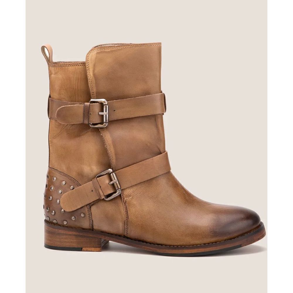 Vintage‎ Foundry Co Distressed Leather Sherry Buckle Boots Vintage Inspired 6